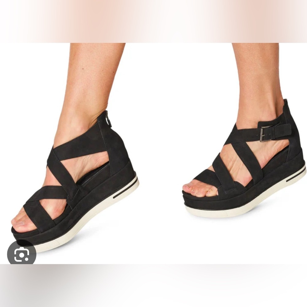 Eileen fisher boost platform sandal black